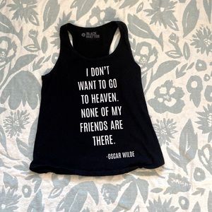 Size Large Black Matter Oscar Wilde Quote Black and White Tank Edgy